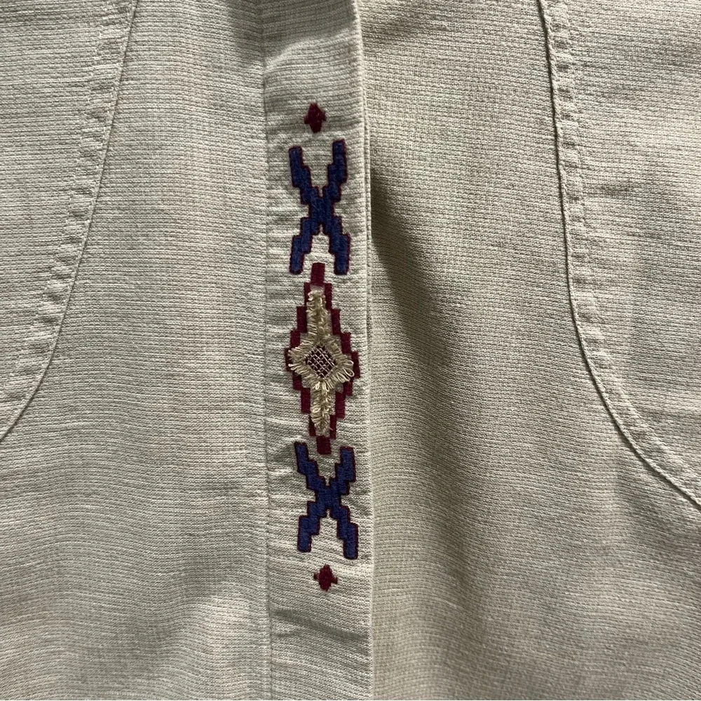 Roper Southwest Embroidered Button-Down Long Sleeve Tan Western | women’s S - Picture 3 of 11